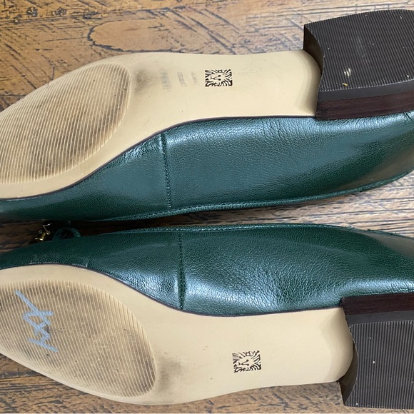 Anne Klein forest Green Loafers with Gold Accents - Picture 4 of 6